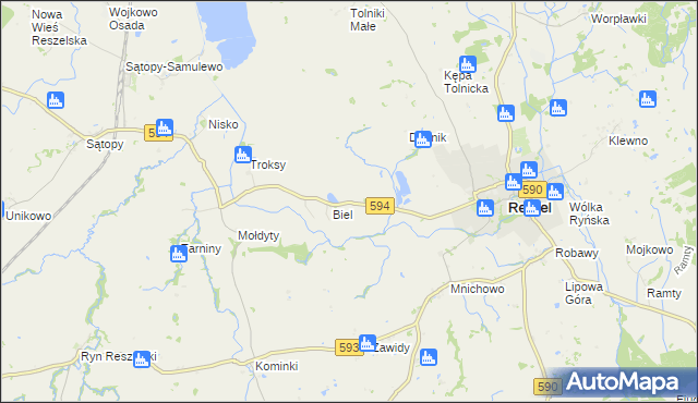 mapa Czarnowiec gmina Reszel, Czarnowiec gmina Reszel na mapie Targeo
