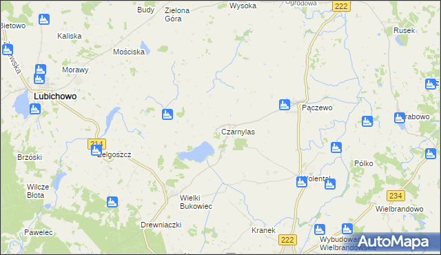 mapa Czarnylas gmina Skórcz, Czarnylas gmina Skórcz na mapie Targeo