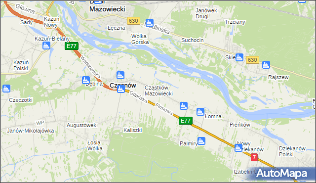mapa Cząstków Polski, Cząstków Polski na mapie Targeo