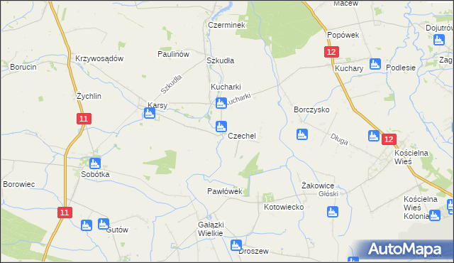 mapa Czechel, Czechel na mapie Targeo