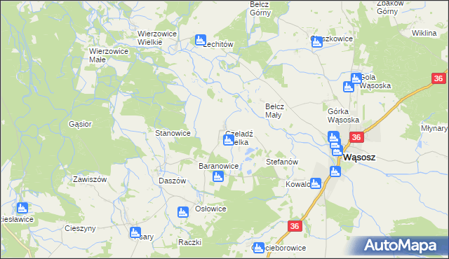 mapa Czeladź Wielka, Czeladź Wielka na mapie Targeo