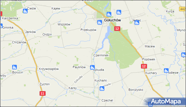 mapa Czerminek, Czerminek na mapie Targeo