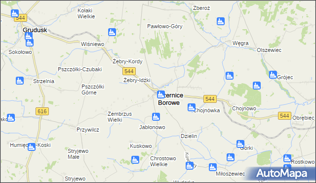 mapa Czernice Borowe, Czernice Borowe na mapie Targeo