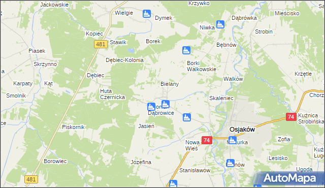 mapa Czernice gmina Osjaków, Czernice gmina Osjaków na mapie Targeo