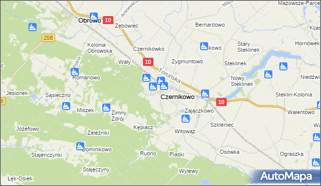 mapa Czernikowo, Czernikowo na mapie Targeo
