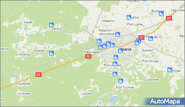 mapa Czersk powiat chojnicki, Czersk powiat chojnicki na mapie Targeo