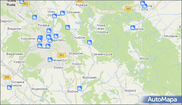 mapa Czerwieńczyce, Czerwieńczyce na mapie Targeo