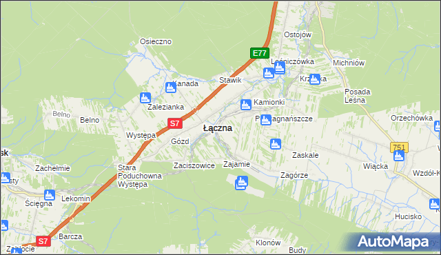 mapa Czerwona Górka gmina Łączna, Czerwona Górka gmina Łączna na mapie Targeo