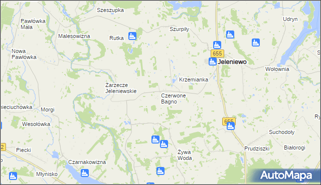 mapa Czerwone Bagno, Czerwone Bagno na mapie Targeo