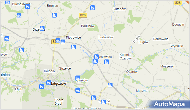 mapa Czesławice gmina Nałęczów, Czesławice gmina Nałęczów na mapie Targeo