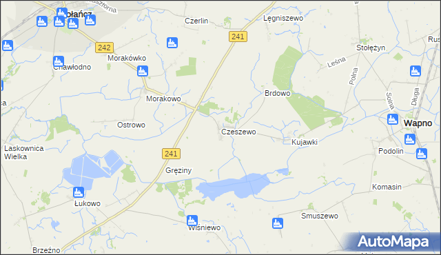 mapa Czeszewo gmina Gołańcz, Czeszewo gmina Gołańcz na mapie Targeo