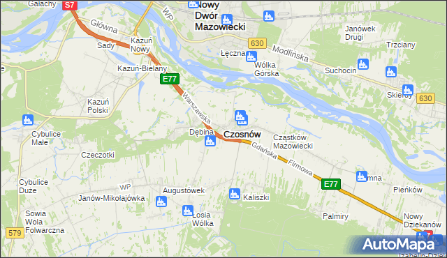 mapa Czosnów, Czosnów na mapie Targeo