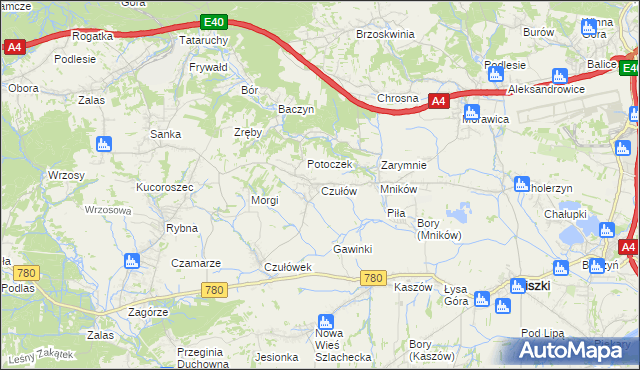 mapa Czułów, Czułów na mapie Targeo