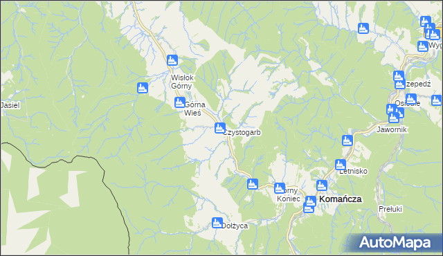 mapa Czystogarb, Czystogarb na mapie Targeo