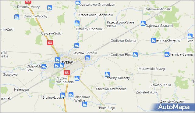 mapa Czyżew-Siedliska, Czyżew-Siedliska na mapie Targeo