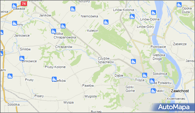 mapa Czyżów Szlachecki, Czyżów Szlachecki na mapie Targeo