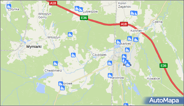 mapa Czyżówek, Czyżówek na mapie Targeo