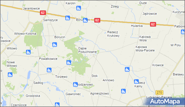 mapa Dąbie Kujawskie, Dąbie Kujawskie na mapie Targeo