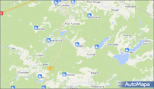 mapa Dąbki gmina Czersk, Dąbki gmina Czersk na mapie Targeo