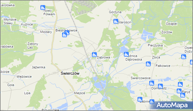mapa Dąbrowa gmina Świerczów, Dąbrowa gmina Świerczów na mapie Targeo