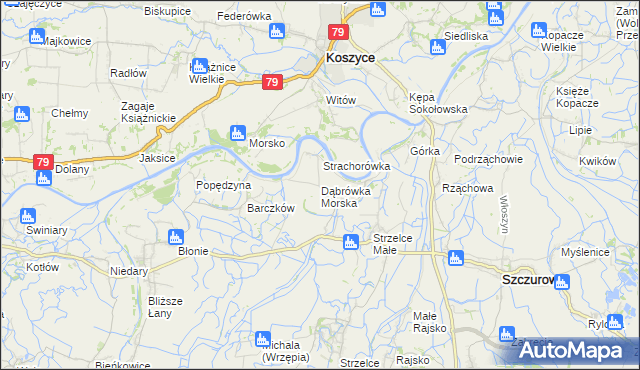 mapa Dąbrówka Morska, Dąbrówka Morska na mapie Targeo