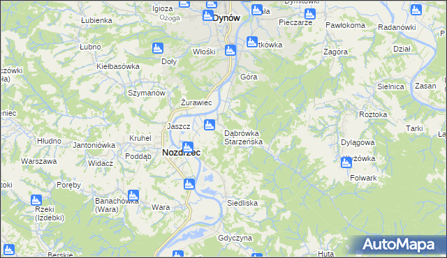 mapa Dąbrówka Starzeńska, Dąbrówka Starzeńska na mapie Targeo