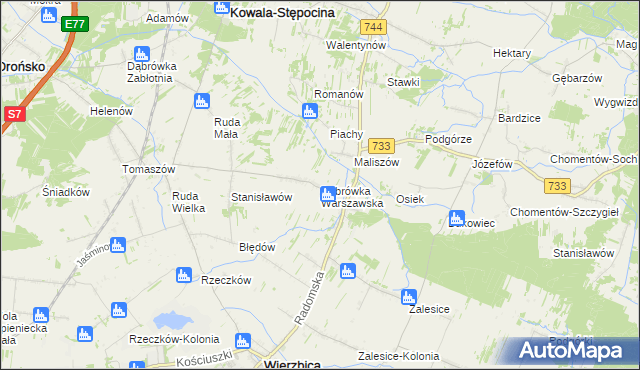 mapa Dąbrówka Warszawska, Dąbrówka Warszawska na mapie Targeo