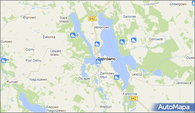 mapa Dąbrówno powiat ostródzki, Dąbrówno powiat ostródzki na mapie Targeo