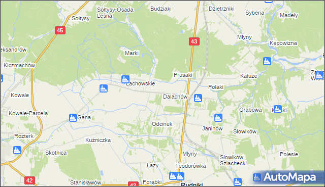 mapa Dalachów, Dalachów na mapie Targeo
