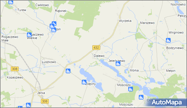 mapa Dalewo gmina Śrem, Dalewo gmina Śrem na mapie Targeo