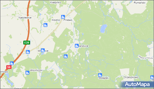 mapa Darszyce, Darszyce na mapie Targeo