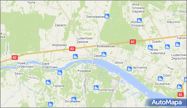 mapa Dębe gmina Serock, Dębe gmina Serock na mapie Targeo