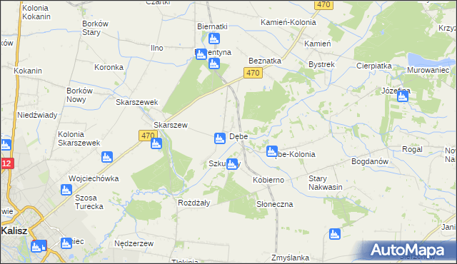 mapa Dębe gmina Żelazków, Dębe gmina Żelazków na mapie Targeo