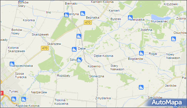mapa Dębe-Kolonia, Dębe-Kolonia na mapie Targeo