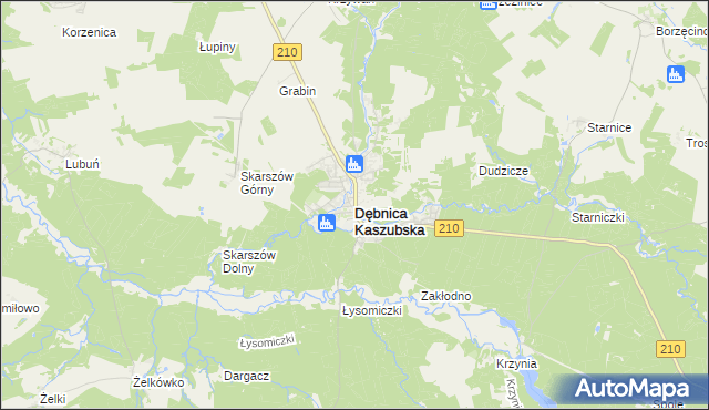 mapa Dębnica Kaszubska, Dębnica Kaszubska na mapie Targeo