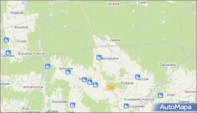 mapa Dęborzeczka, Dęborzeczka na mapie Targeo