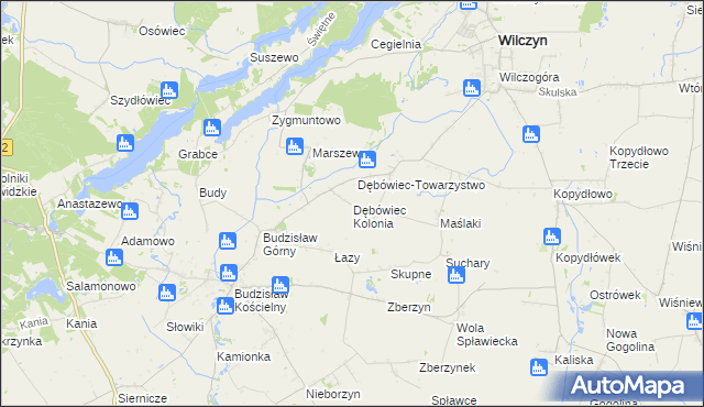 mapa Dębówiec Kolonia, Dębówiec Kolonia na mapie Targeo