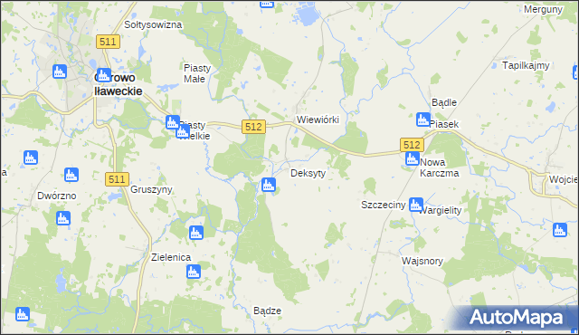 mapa Deksyty, Deksyty na mapie Targeo