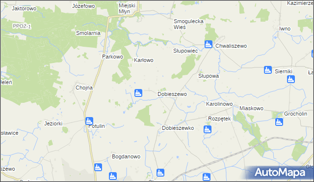 mapa Dobieszewo gmina Kcynia, Dobieszewo gmina Kcynia na mapie Targeo