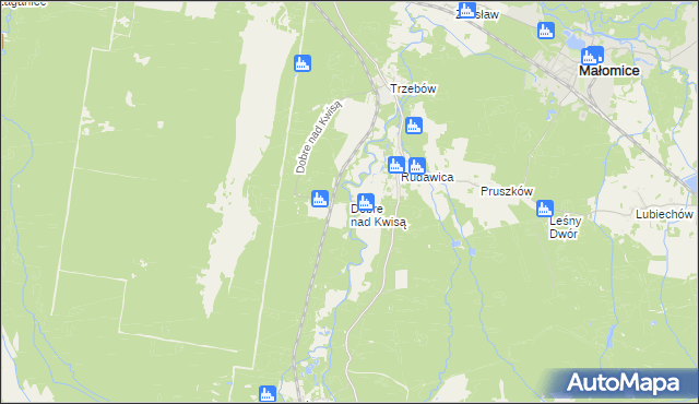 mapa Dobre nad Kwisą, Dobre nad Kwisą na mapie Targeo