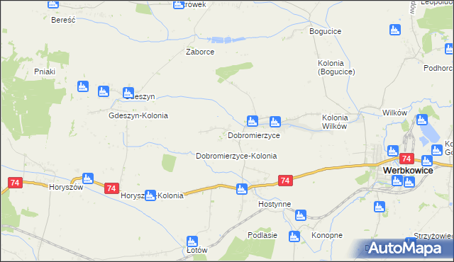 mapa Dobromierzyce, Dobromierzyce na mapie Targeo