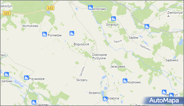 mapa Dobropole Pyrzyckie, Dobropole Pyrzyckie na mapie Targeo