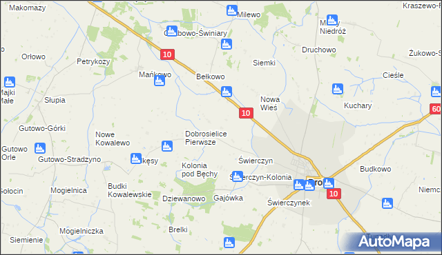 mapa Dobrosielice Drugie, Dobrosielice Drugie na mapie Targeo