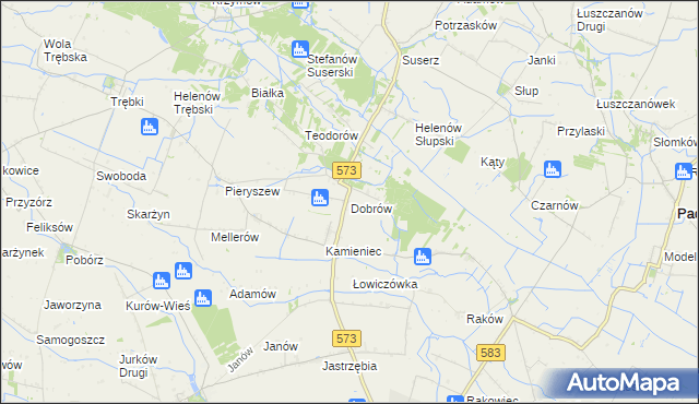 mapa Dobrów gmina Szczawin Kościelny, Dobrów gmina Szczawin Kościelny na mapie Targeo