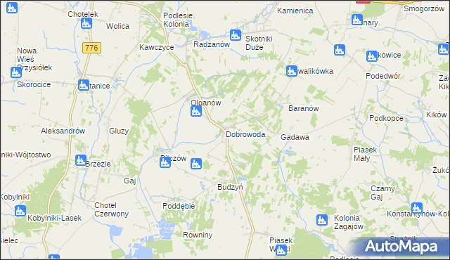 mapa Dobrowoda gmina Busko-Zdrój, Dobrowoda gmina Busko-Zdrój na mapie Targeo
