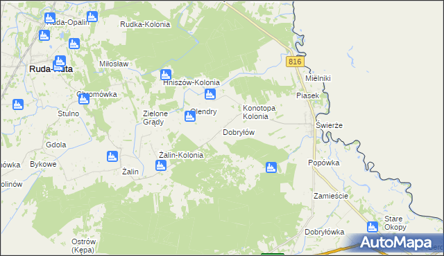 mapa Dobryłów, Dobryłów na mapie Targeo