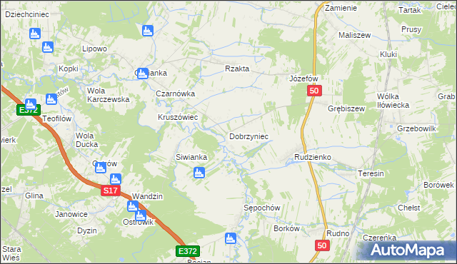 mapa Dobrzyniec, Dobrzyniec na mapie Targeo