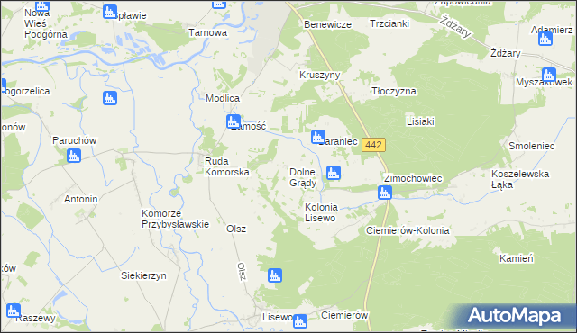 mapa Dolne Grądy, Dolne Grądy na mapie Targeo