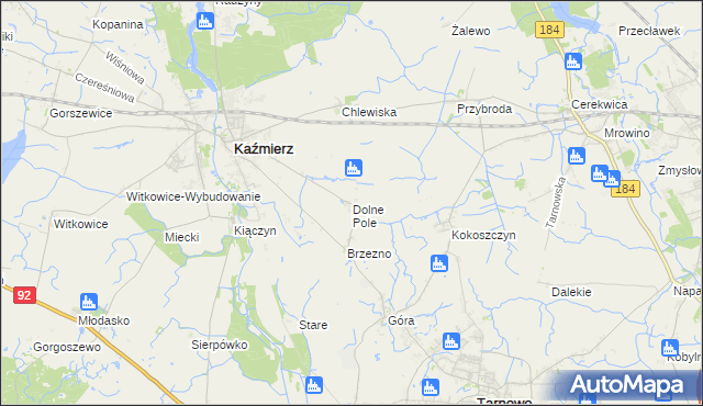 mapa Dolne Pole gmina Kaźmierz, Dolne Pole gmina Kaźmierz na mapie Targeo