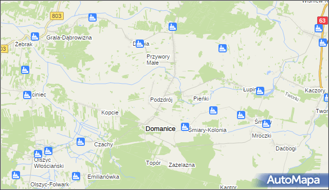 mapa Domanice-Kolonia, Domanice-Kolonia na mapie Targeo